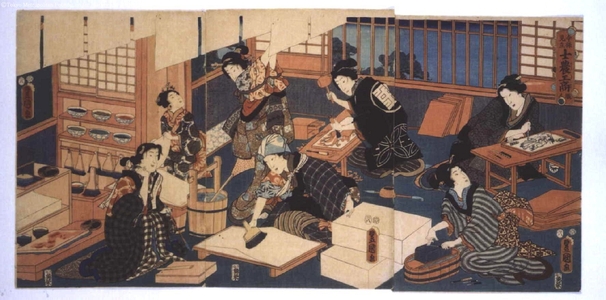 Utagawa Kunisada: A Modern Parody of the Four Divisions of Society: Craftsmen - Edo Tokyo Museum