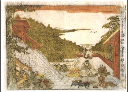 北尾政美: Perspective print: Kanadehon Chushingura, Act 1 - 江戸東京博物館
