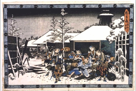 Utagawa Hiroshige: Chushingura: The Night Attack, 3-The Capture of Moronao - Edo Tokyo Museum