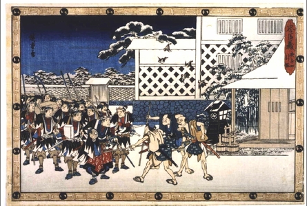 Utagawa Hiroshige: Chushingura: The Night Attack, 4-The Retreat - Edo Tokyo Museum