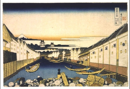 葛飾北斎: Thirty-six Views of Mt. Fuji: Nihonbashi, Edo - 江戸東京博物館