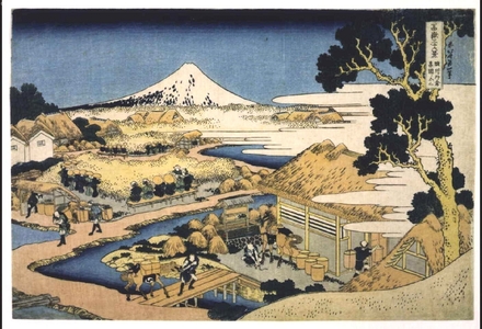葛飾北斎: Thirty-six Views of Mt. Fuji: Fuji from the Katakura Tea Plantation in Suruga Province - 江戸東京博物館
