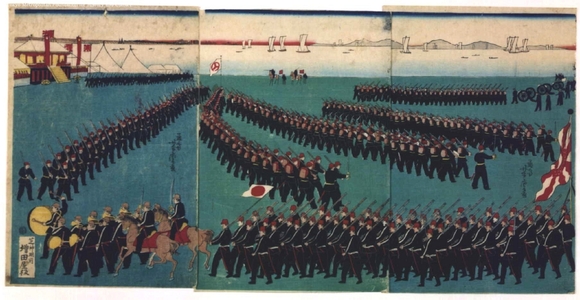 歌川芳虎: The Meiji Government Forces in Military Exercises - 江戸東京博物館