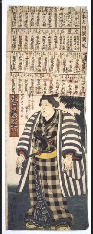 Utagawa Yoshitora: Ikezuki Geitazaemon, Sekitori-rank Sumo Wrestler - Edo Tokyo Museum