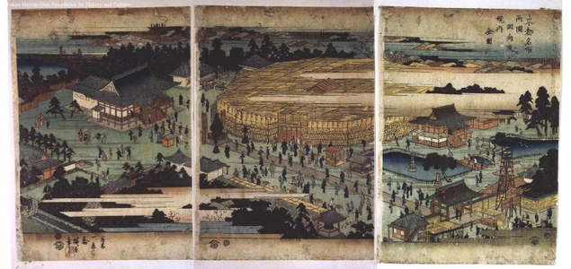 歌川広重: Famous Views of the Eastern Capital: Precincts of the Ekoin in Ryogoku - 江戸東京博物館