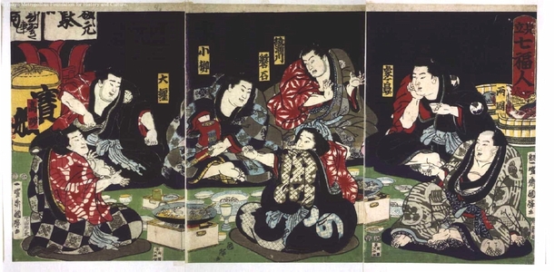 Utagawa Kuniteru: Pastiche of the Seven Gods of Luck - Edo Tokyo Museum