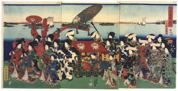 落合芳幾: Procession in Takanawa - 江戸東京博物館