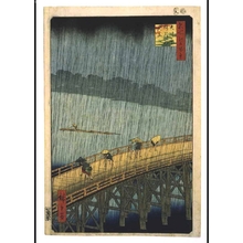 Utagawa Hiroshige: One Hundred Famous Views of Edo: Sudden Evening Shower over Ohashi Bridge, Atake - Edo Tokyo Museum