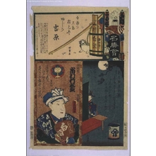 Utagawa Kunisada: The Flowers of Edo with Pictures of Famous Sights: 'Nu' Brigade, Tenth Squad - Edo Tokyo Museum