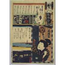 Utagawa Kunisada: The Flowers of Edo with Pictures of Famous Sights: 'Mi' Brigade, Third Squad - Edo Tokyo Museum