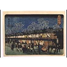 歌川広重: Famous Places in Edo: Nighttime Cherry Blossom in Yoshiwara Licensed Quarter - 江戸東京博物館