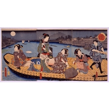 Toyohara Kunichika: Strolling at Night Along the Sumida River: 1 - Edo Tokyo Museum