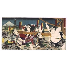 歌川国貞三代: Kami-no-Megumi Wago no Torikumi (Kabuki Play) - 江戸東京博物館