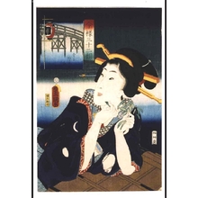 Utagawa Toyokuni (UTAGAWA Toyokuni III)による浮世絵「The Thirty-two Expressions in Contemporary Style: Waiting (for the Fireworks to Start)」