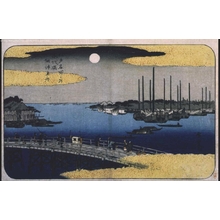 歌川広重: Famous Views of Edo: Fishing Boats by Eitai Bridge - 江戸東京博物館