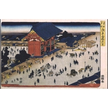Utagawa Hiroshige: Famous Views of the Eastern Capital: Outside the Kinryuzan Temple Gate in Asakusa - Edo Tokyo Museum