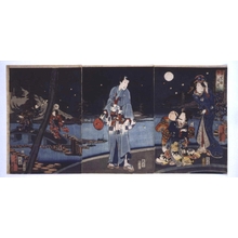 豊原国周: A Modern Approach to the Tale of Genji: Murasaki and the Fireflies - 江戸東京博物館