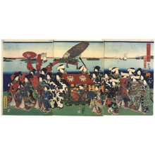 Ochiai Yoshiiku, 落合芳幾 (OCHIAI Yoshiiku)による浮世絵「Procession in Takanawa」