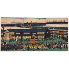 UTAGAWA Yoshihuji: View of Gofukubashi from Hitotsubashi-Torimachi, Tokyo - 江戸東京博物館