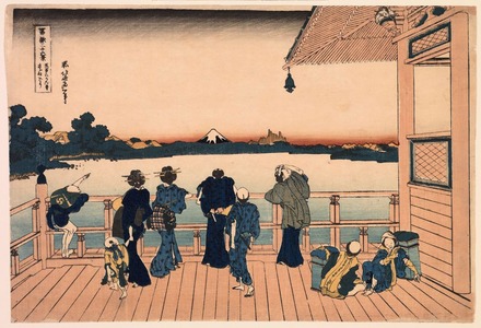 Katsushika Hokusai: Fuji from the Sazai Hall at the Temple of the Five Hundred Rakan, from the series Thirty-Six Views of Mount Fuji - Legion of Honor