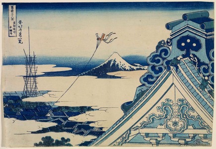 葛飾北斎: Fuji from the Hongan Temple at Asakusa in Edo, from the series Thirty-Six Views of Mount Fuji - Legion of Honor