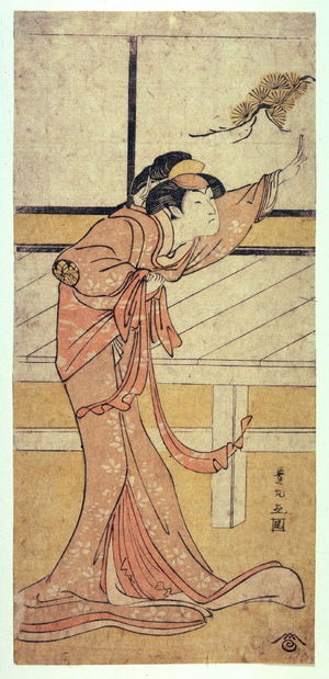 Kusamura Toyomaru: Nakayama Tomisaburo, perhaps as Okaru in Act 7 of Chushingura, panel from a polyptych - Legion of Honor