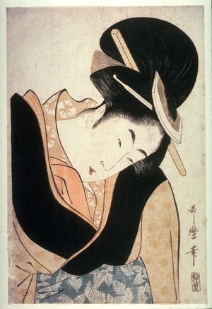 Kitagawa Utamaro: Portrait of a Young Woman (half-length) - Legion of Honor