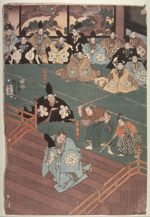 Utagawa Kuniyoshi: Left panel of a triptych (theater scene) - Legion of Honor