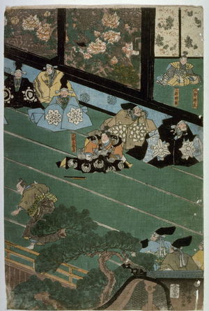 歌川国芳: Central panel of a triptych (theater scene) - Legion of Honor