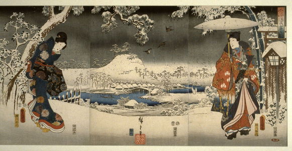 Utagawa Hiroshige: A Snowy Prospect from the series Elegant Prince Genji (Furyu Genji) - Legion of Honor