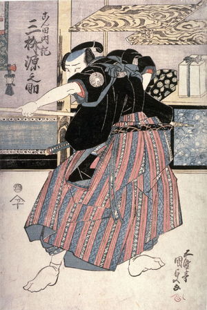 Utagawa Kunisada: Mimasu Gennosuka and Nikamura Utaemon IV as Konda Naika and AKaraki Masaemon in Igagoe norikaka kajysa - Legion of Honor