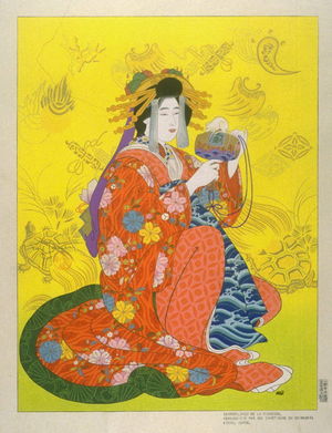 Paul Jacoulet: Daikoku, God of Health, Personified by a Courtesan of the Shimabara, Kyoto - Legion of Honor