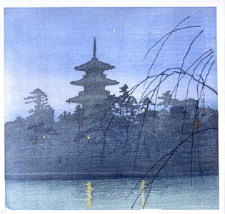 川瀬巴水: Pagoda and Pond - Legion of Honor