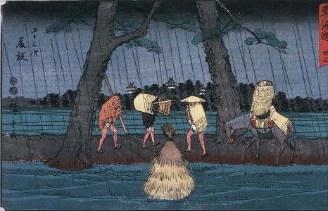 Utagawa Hiroshige: Fujieda, no. 23 from the series Fifty-three Stations of the Tokaido (Tokaido gojusantsugi) - Legion of Honor