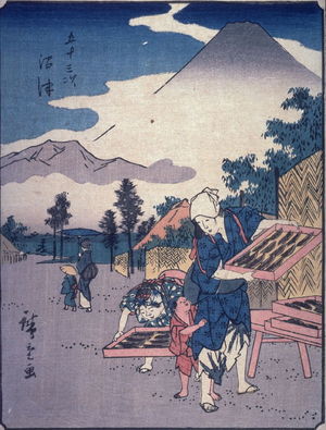 歌川広重: Namazu, no. 13 from a series of Fifty-three Stations of the Tokaido (Gojusantsugi) - Legion of Honor