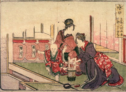 葛飾北斎: Minakuchi, no.56 from an untitled Tokaido series (reissue of Hokusai's Tokaido series for poetry circle of Okazaki) - Legion of Honor