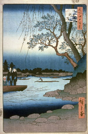 Japanese Print "Ommayagashi, no. 105 in the series One Hundred Views of Famous Places in Edo (Meisho edo hyakkei)" by Utagawa Hiroshige, 歌川広重 (Utagawa Hiroshige)