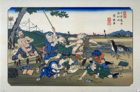 Keisai Eisen: Iwamurata, pl. 23 from a facsimile edition of Sixty-nine Stations of the Kiso Highway (Kisokaido rokujukyu tsui) - Legion of Honor