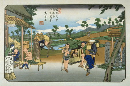 Keisai Eisen: Kumagaya, pl. 9 from a facsimile edition of Sixty-nine Stations of the Kiso Highway (Kisokaido rokujukyu tsui) - Legion of Honor