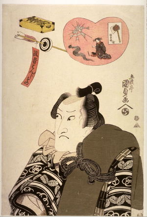 Utagawa Kunisada, 歌川国貞 (Utagawa Kunisada)による浮世絵「Half-length portrait of Onoe Matsusuke II (?)」