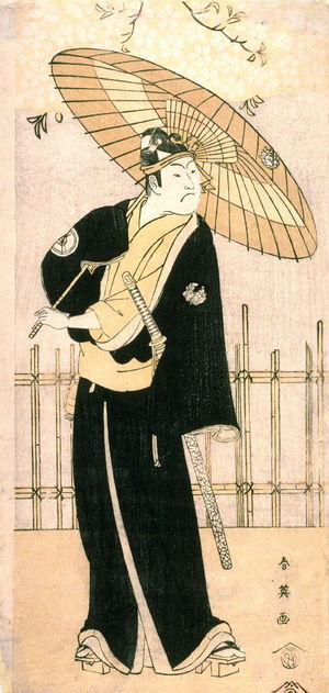 Katsukawa Shun'ei: Iwai Hanshiro IV as Sukeroku, panel of a polyptych - Legion of Honor