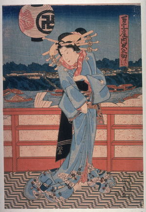 Utagawa Kunisada: The courtesan Hisanosuka of Manjiya - Legion of Honor