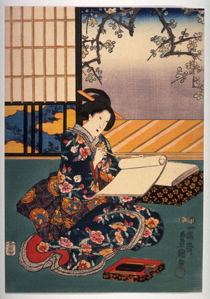Utagawa Kunisada: Woman writing a letter - Legion of Honor