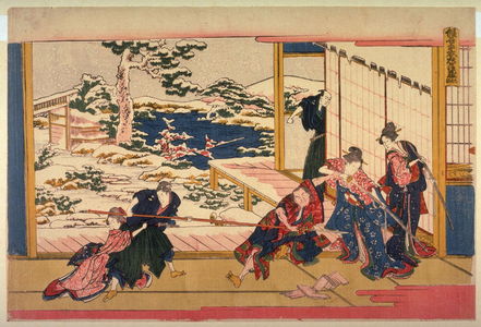 Katsushika Hokusai: Act 9 (Kyudamme) from the series the Storehouses of Loyalty (Kanadehon chushingura) - Legion of Honor
