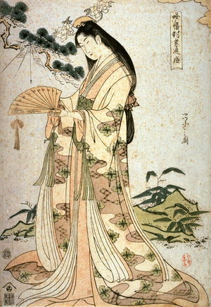 Eishi: Princess Sotoori (Sotoorihime), a panel from the triptych, Legendary Women in Modern Dress (Yatsushi sampukutsui) - Legion of Honor