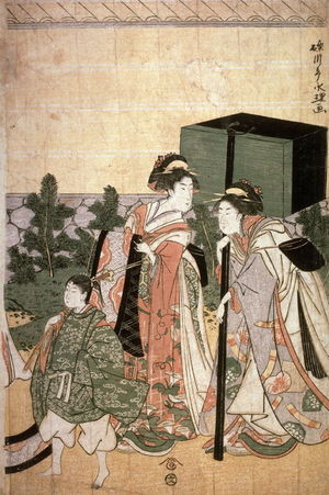 Eiri: Return of Prince Genji from a Shinto Shrine, part 3 of a pentaptych - Legion of Honor