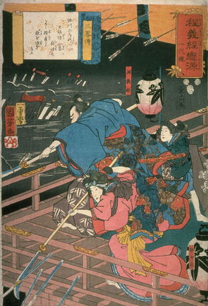 Utagawa Kuniyoshi: Night attack at Horikawa by Tosabo Shoshun - Legion of Honor