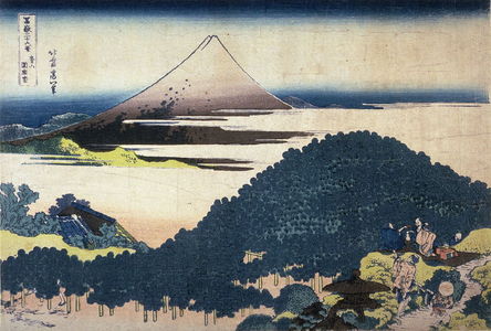 葛飾北斎: Fuji from the Cushion Pine Tree at Aoyama, from the series Thirty-Six Views of Mount Fuji - Legion of Honor