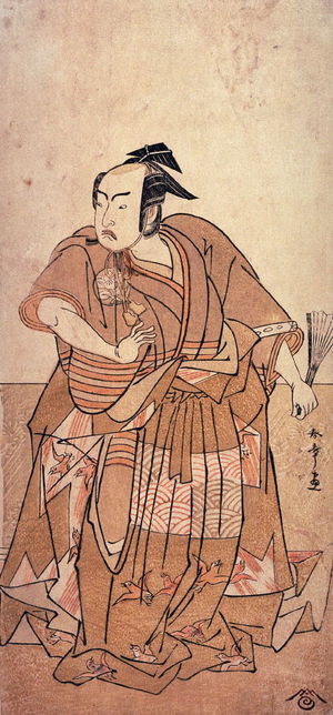 勝川春章: Ichimura Uzaemon IX as Saga no Juro, panel of a polyptych - Legion of Honor