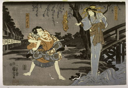 Utagawa Kuniyoshi: Actors as the ghost of Takao and Kinugawa Tanizo - Legion of Honor